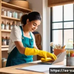 Home 19 DIY 프로젝트에 대한 정보 검색 팁 - A cozy, sunlit craft room with a wooden workbench covered in colorful DIY materials like recycled gl...